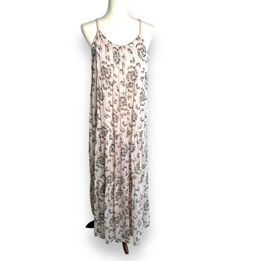 Sleeveless Floral Tiered Midi Dress - Pink - Picture 3 of 12